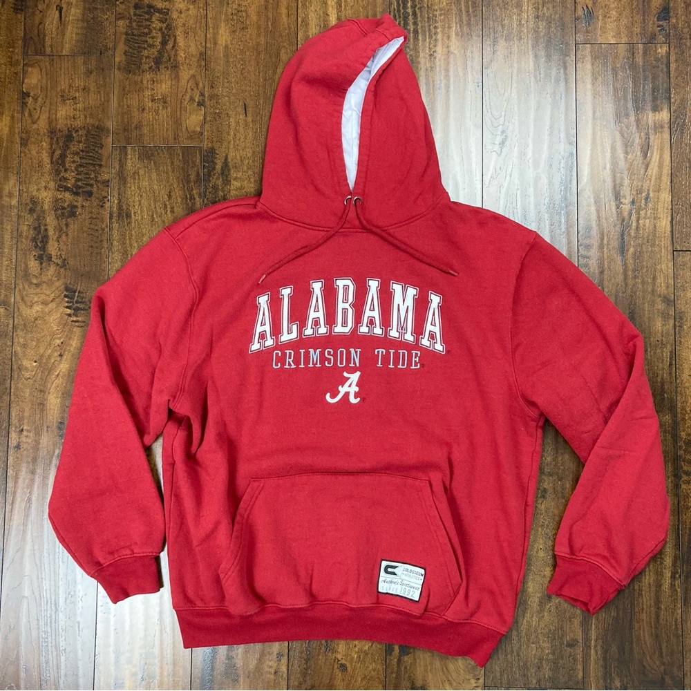 ALABAMA CRIMSON TIDE Hoodie Sweatshirt Embroidered Colosseum Red Size XL